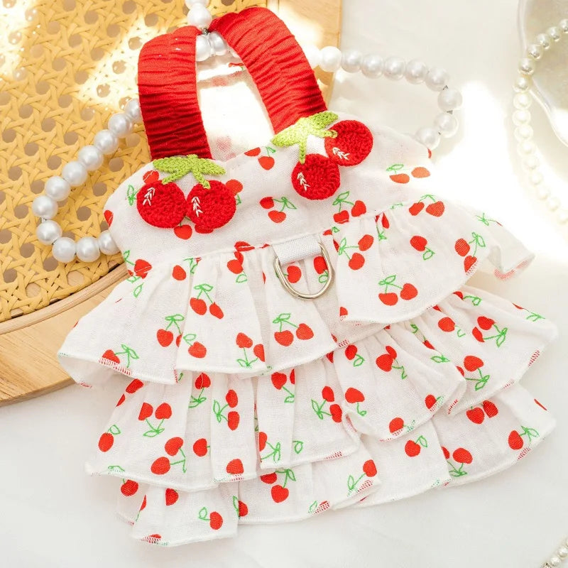 Cute Pet Dog Dress Dot Dog Summer Clothes Puppy Skirt Chihuahua Bichon French Bulldog Clothing Thin Girl Dog Costume Cat Dresses