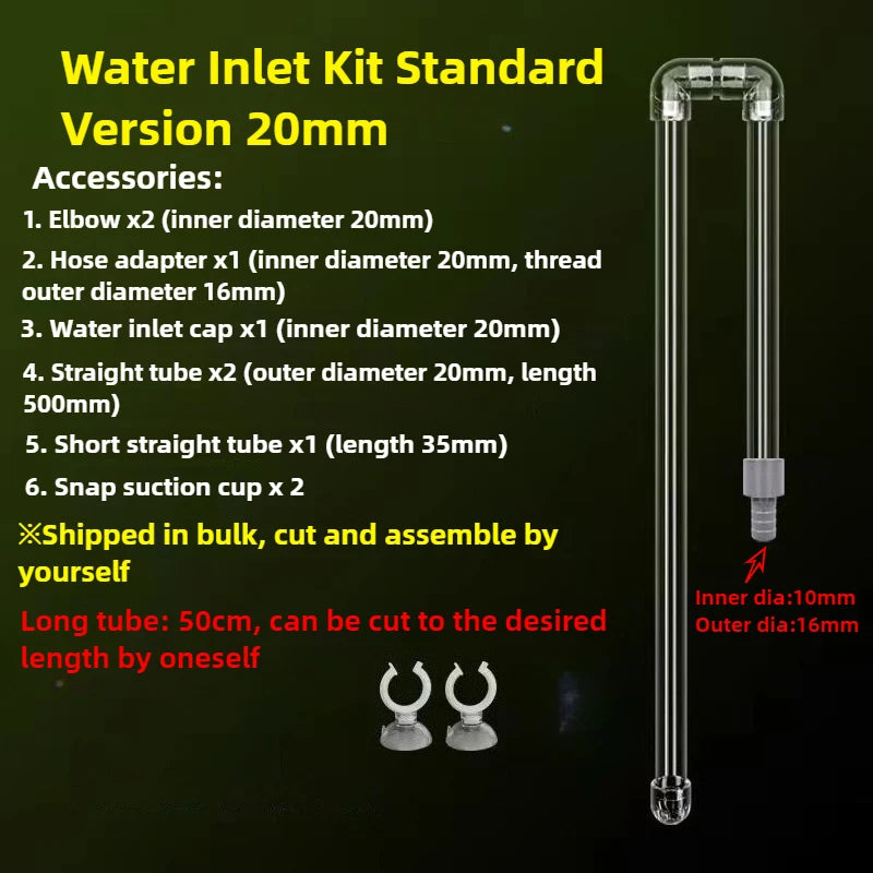 Aquarium Inlet Outlet Lily Pipe DIY Clear Acrylic Water Skimmer Inflow Outflow Fish Tank Filter Accessories Fishbowl Equipment