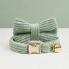 Corduroy Cat Collar with Name Plate Bell Bow Tie Personalized Custom Engraved Cat Collars for Cats