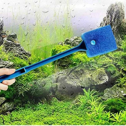 Fish Tank Brush Long Handle Brush Double-sided Cleaning Brush Aquarium Cleaning Tools