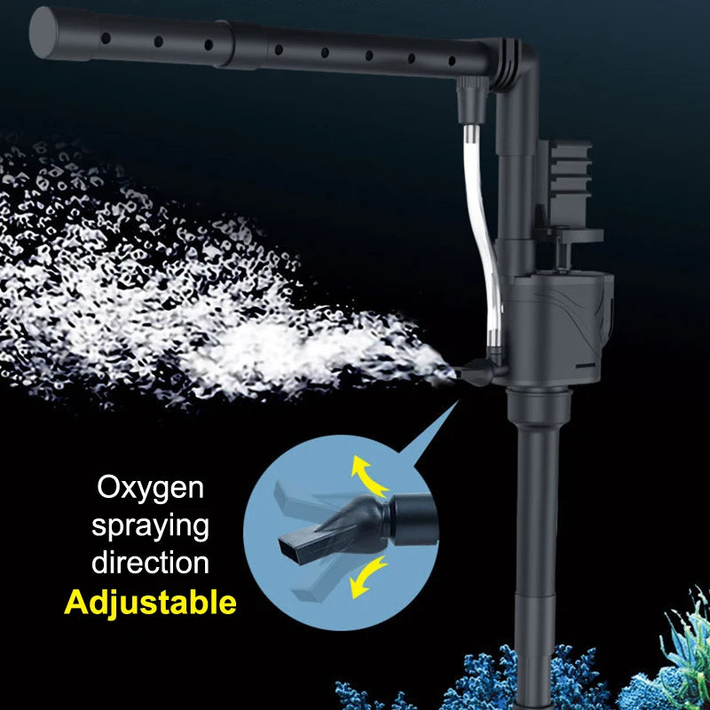 [Ali-YY30] 1 Set Fish Tank Oxygen Pump Quiet Filter 3-In-1 Fish Farming Oxygen Pump Small Upper Filtration Circulation Device