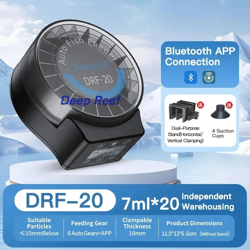 Jebao Jecod DRF15 DRF20 Automatic Fish Feeder APP Control Smart Aquarium Auto Feeder LCD Timer Food Dispenser Coral ReefFishTank