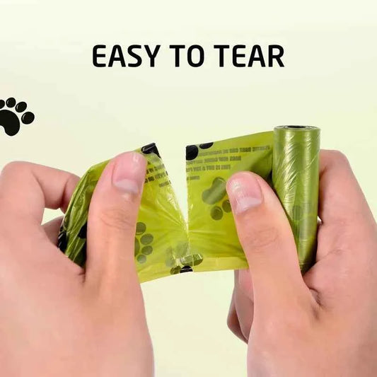 Dog Poop Bags Non-Stick Dog Waste Bags for Dogs Cats Outdoor Home Clean Refill Garbage Bag Pet Supplies 15 Bags/Roll