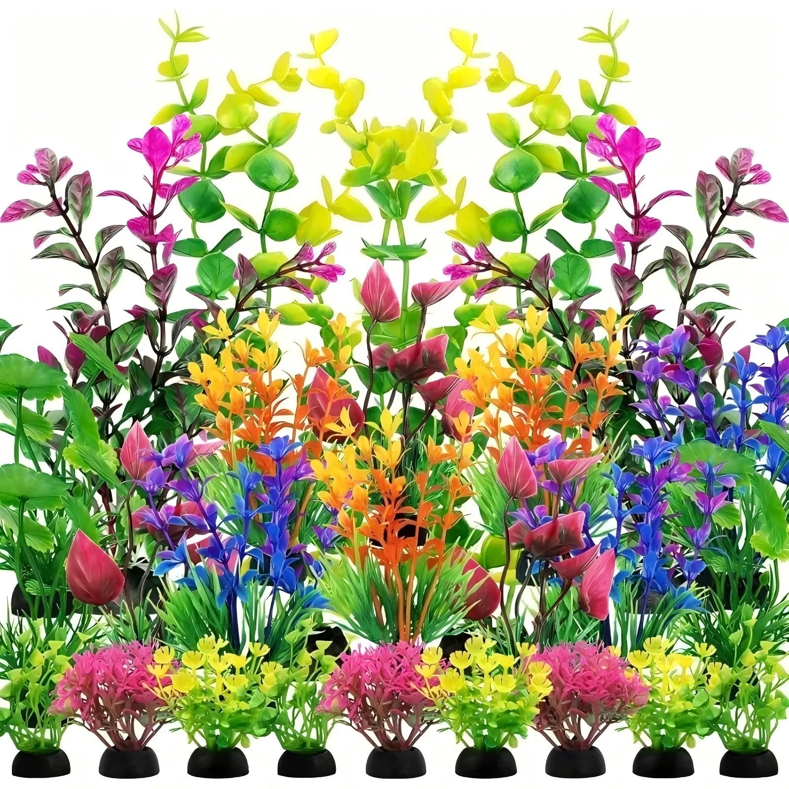 25/26PCS Artificial Aquarium Decor Plants Water Weeds Ornament Aquatic Plant Fish Tank Grass Decoration Accessories
