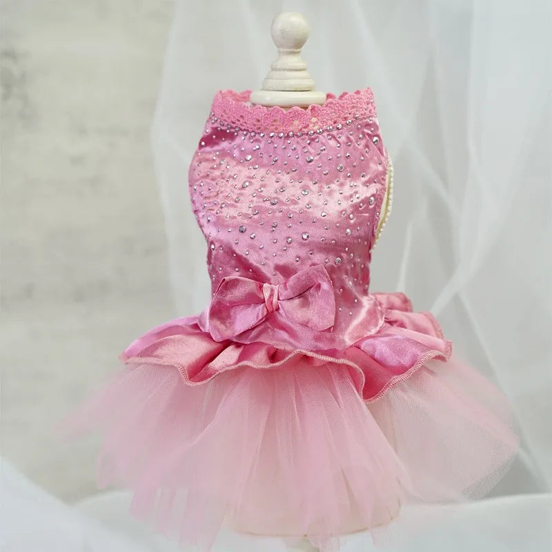 Dog Summer Dress Cat Lace Skirt Pet Clothing Chihuahua Tulle Skirt Puppy Cat Princess Apparel Cute Puppy Clothes Dog Accessories