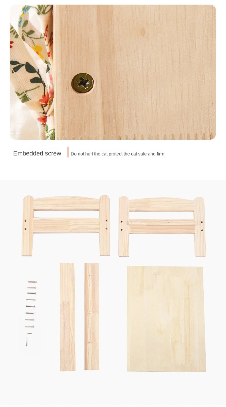 summer and winter four-season universal floor-standing wooden removable and washable princess bed cat bed - Play Paws Toys