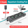 Aquarium Fish Tank Cooling Fan 220V 135°Rotation Automatic Temperature Control Heat Dissipation Cooling Fan 2/3/4/5/6 Head
