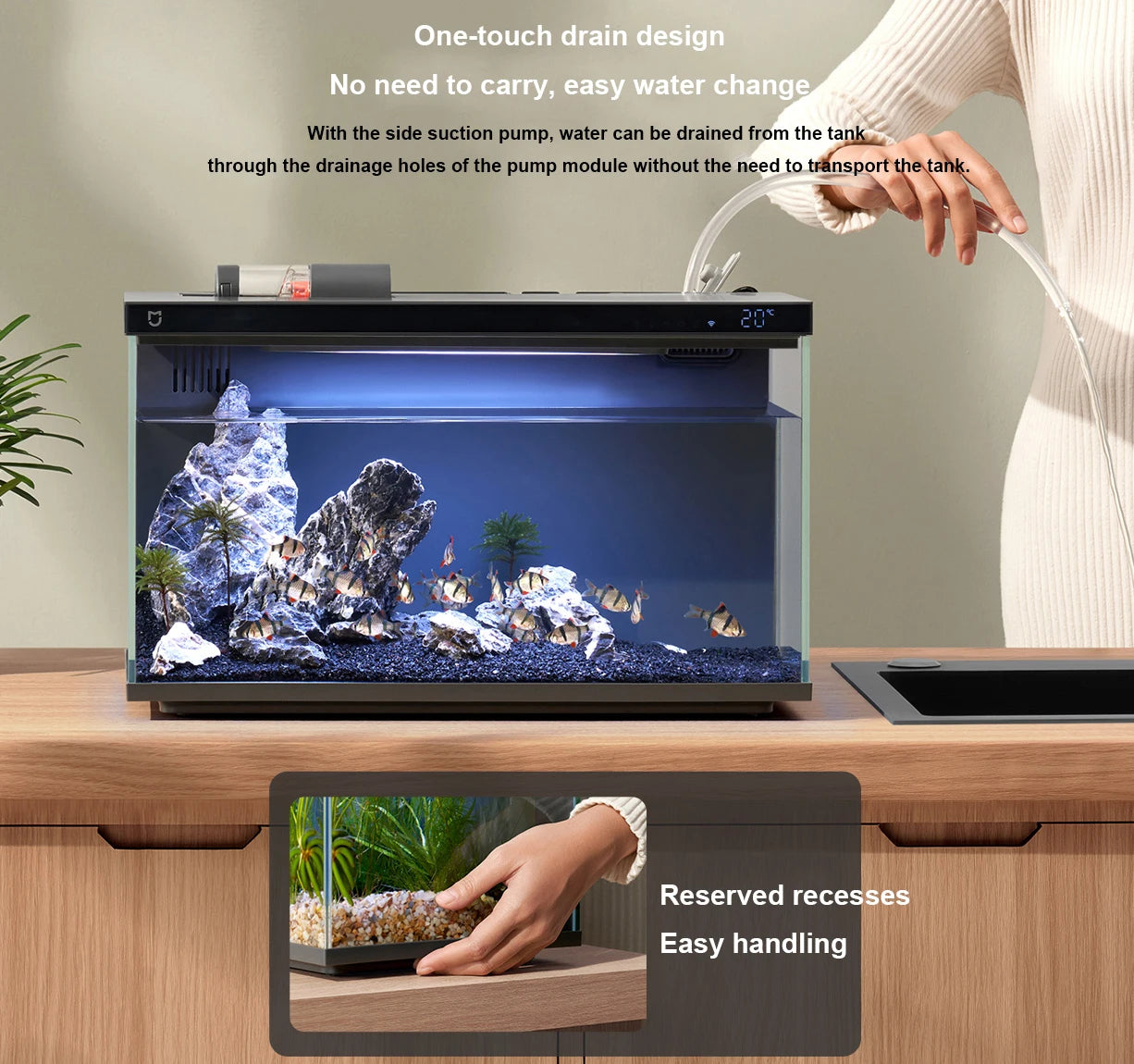 NEW MIJIA Smart Fish Tank MYG100 Work With Mijia APP Mobile Controlled Remote Feeding Smart Lighting System Light Aquarium CN