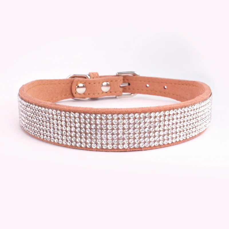 Bling Rhinestone Dog Cat Collars Leather Pet Puppy Kitten Collar for Chihuahua