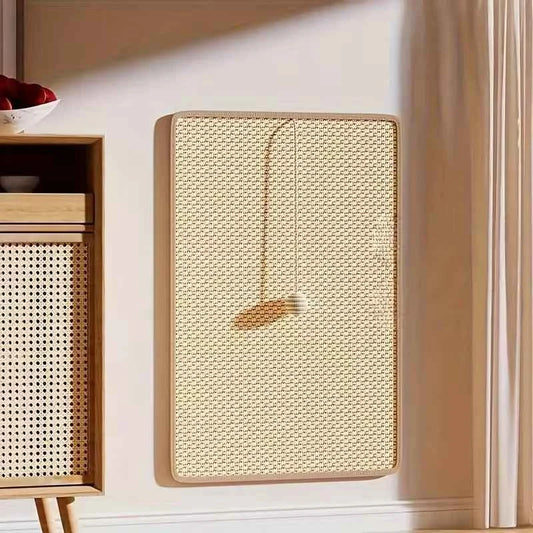 Standing Sisal Cat Scratcher with Hanging Ball, Space Saving Cat Furniture, Protect Sofa Chair Door, No Cat Tree Included