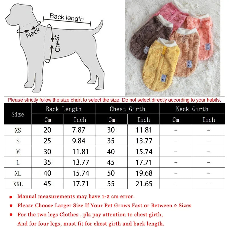Winter Warm Puppy Kitten Pullover Soft Fleece Dog Clothes Pet Clothes for Small Dogs Chihuahua Bulldog Apparel Sweater for Dogs