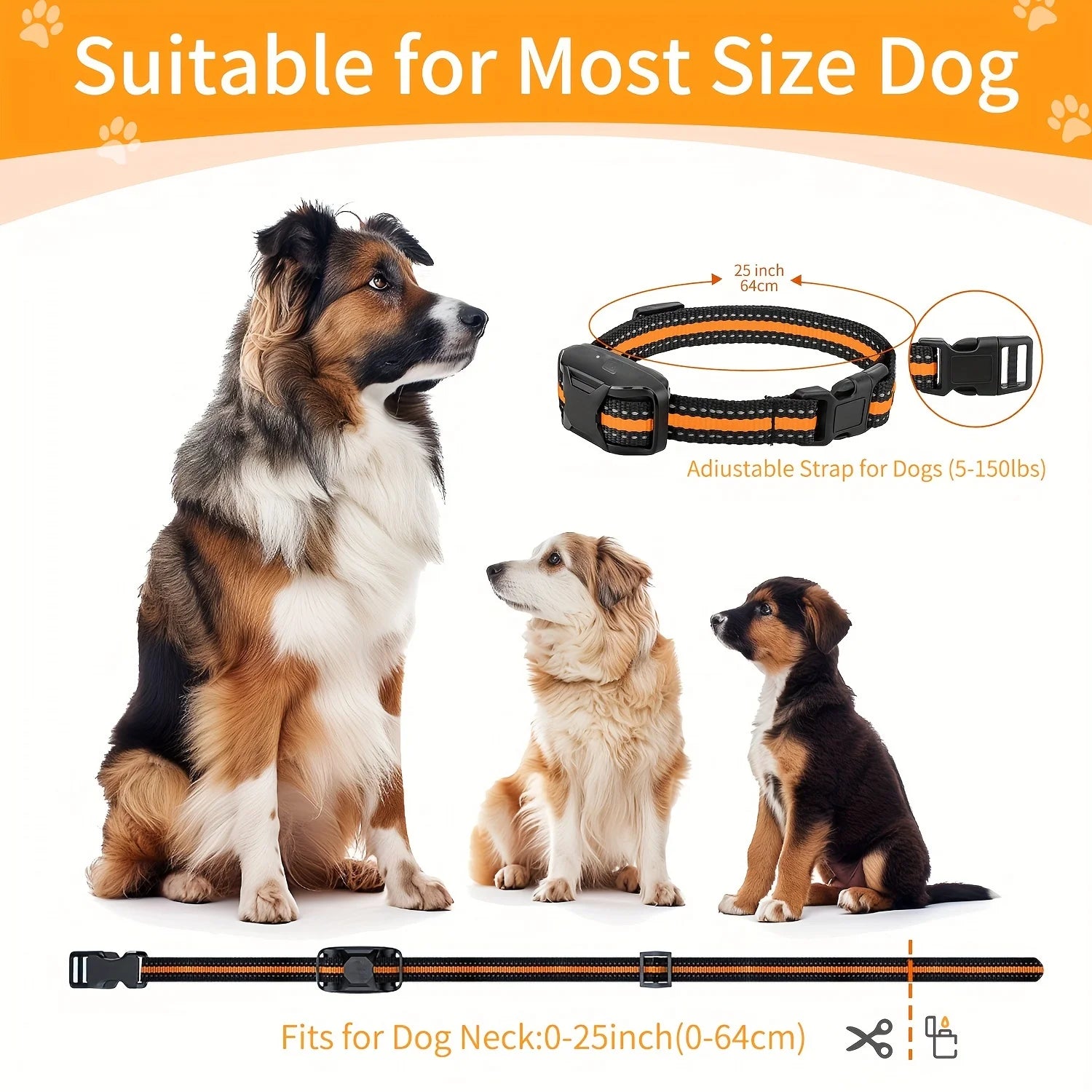 3300Ft Electric Dog Training Collar Remote Control Waterproof Pet BehaviorFor 5-120lbs Puppy With Shock Vibration