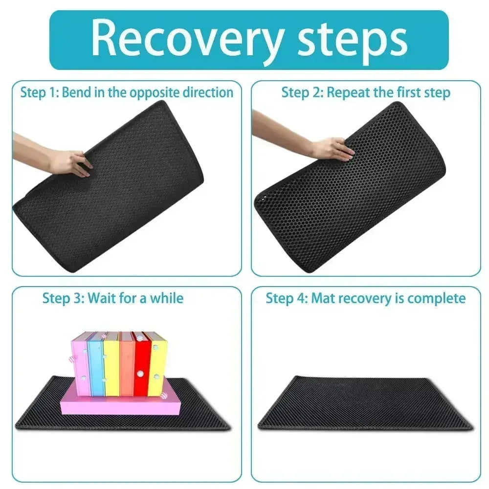 Cat Litter Mat Waterproof Double Layer Pet Litter Box Mat Pet Toilet Cat Mat Nonslip Sand Cat Washable Mat Pet Clean - Play Paws Toys