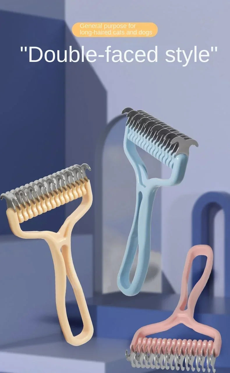 Cat Brush Pet Knot Comb 2 in 1 Dogs Cat Fur Knot Cutter Pets Hair Removal Comb Dog Grooming Shedding Tools Pet Cleaning Supplies