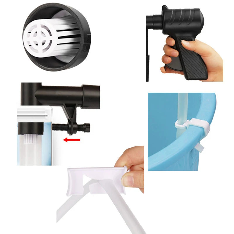 Aquarium Fish Tank Water Change Pump Aquarium Cleaning Tool Vacuum Water Changer Sand Gravel Cleaner Siphon Filter Pump Manual