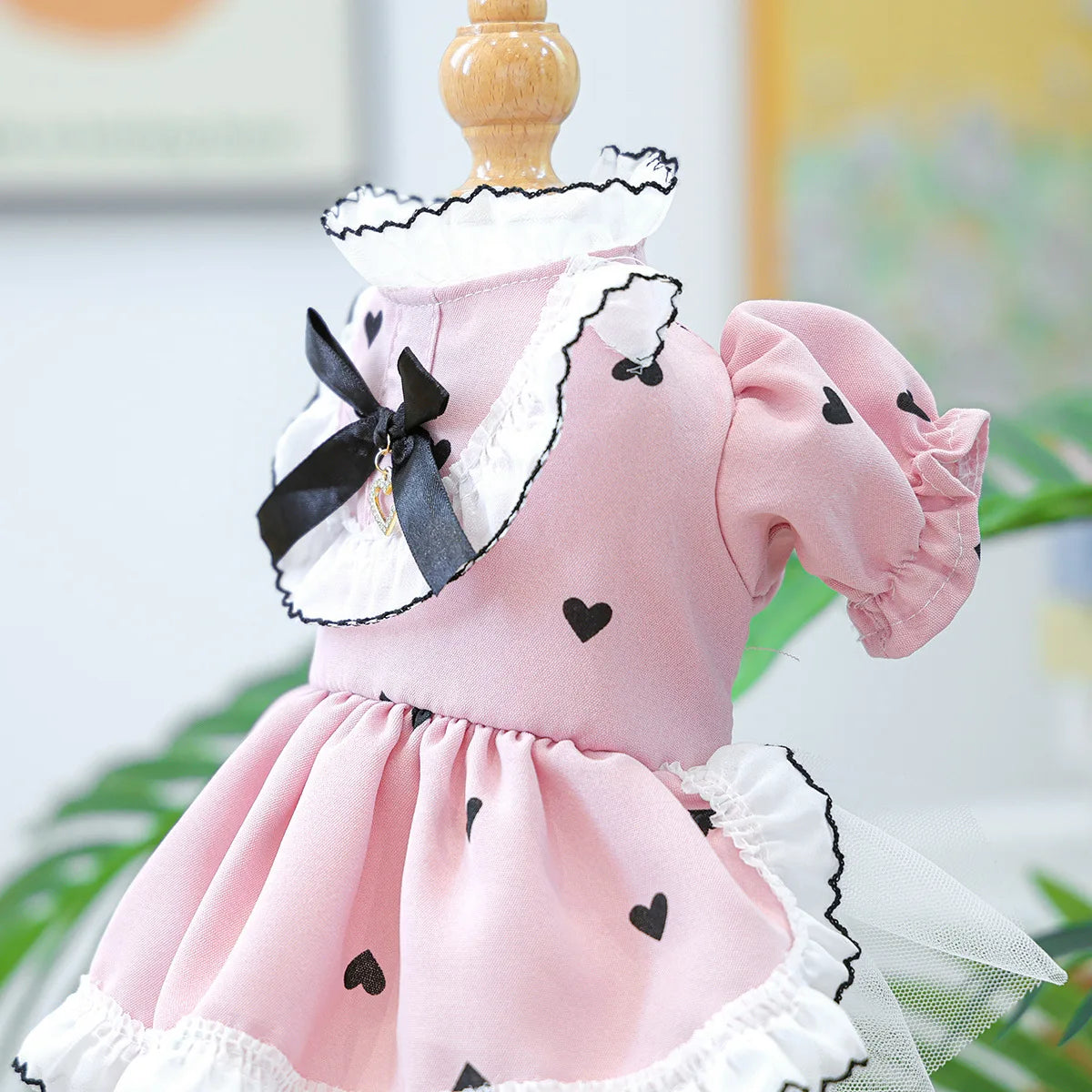 Cute Lace Dog Love Dress Summer Spring Pink Pet Jacket With Skirt Outfit Puppy Animal Cat Clothing Apparel Pomeranian Shih Tzu