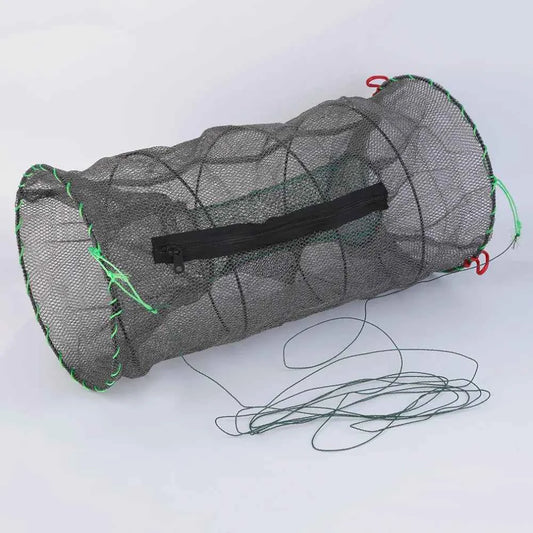1pcs Telescopic Foldable Steel Wire Nylon Fishing Net Crayfish Crab Trap Shrimp Lobster Cage Collapsible Portable Fold Network