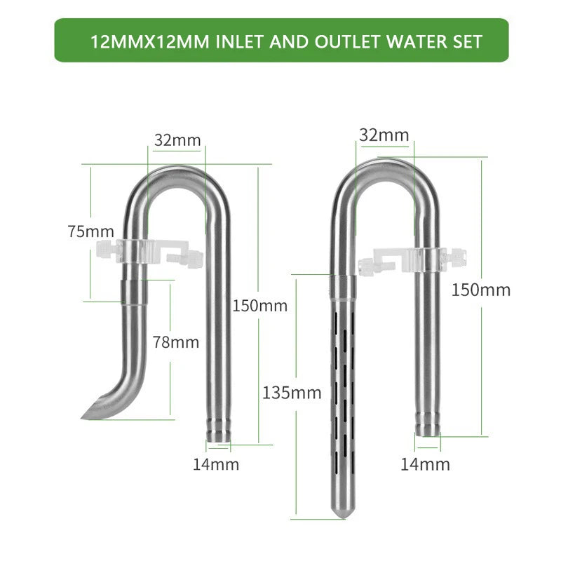 Aquarium filter Filter tube Inlet and outlet water Oil removal film Microporous anti fish and shrimp filter Fish tank supplies