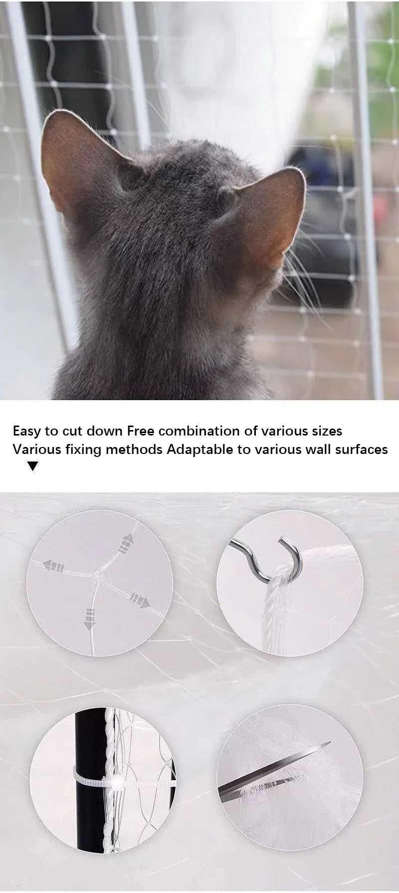 New Pet Protective Cover Cat Dog Net Plastic Nylon Steel Wire Grid Garden Balcony Safety Fall Prevention Netting Pet Products - Play Paws Toys