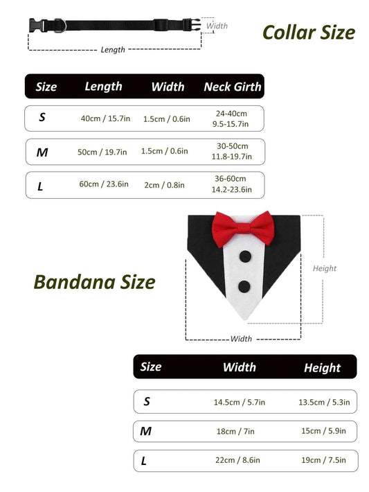 Sucado Brand Pet Wedding Suit Bib Dog Collar Adjustable with Bow Tie Bandana for Engagement Party Costume Clothes