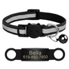 Customized Cat Collar Reflective Cat Collar Free Engraved Puppy Kitten Pet ID Nameplate Necklace With Bell Anti-lost For Cats