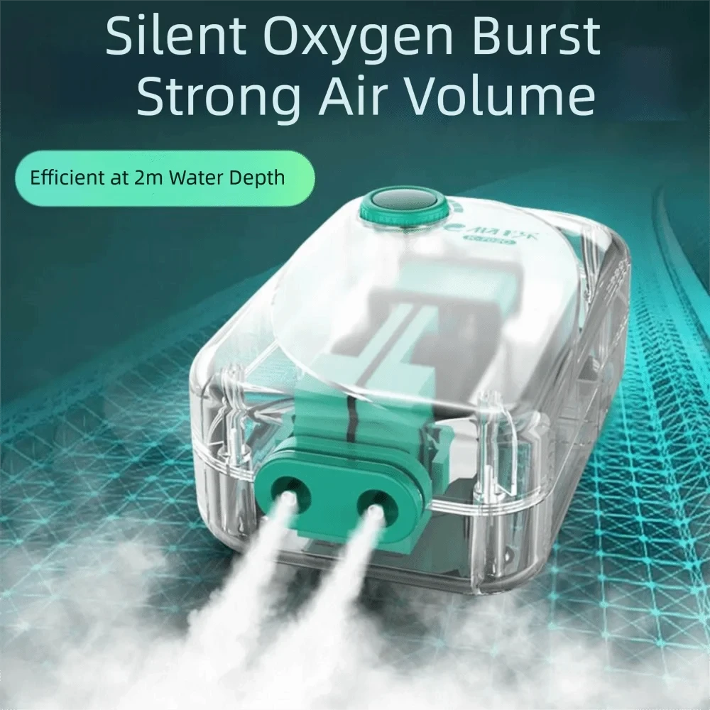 Ultra Silent Aquarium Air Pump Low Noise Silent Operation Automatic Mute Aerator Pump High Power Adjustable