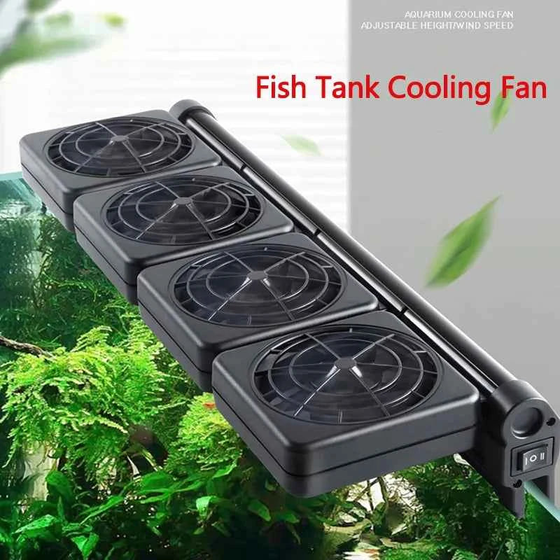 Fish Tank Cooling Fan Fish Tank Cooler Timing Adjustable Wind Speed Cooling Fan Glass Thickness ≤12mm Aquarium Accessories