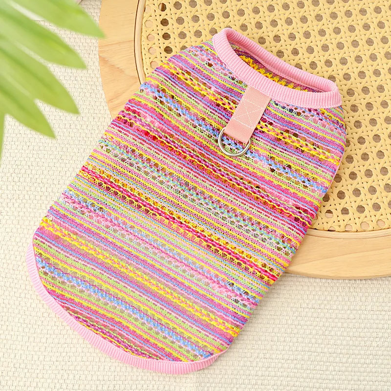 Summer Dog Vest Stripped Breathable Thin T-Shirt for Small Medium Dog Fashion Chihuahua Yorkshire Vest Pet Clothes Wholesale