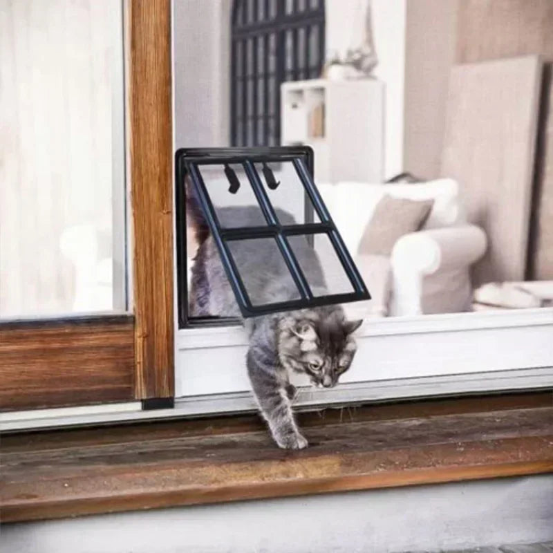 Home Lockable Dog Screen Door Pet Cat Screen Door Plastic Pet Door for Mosquito Proof Screen Window Security Flap Gate Dog Fence - Play Paws Toys