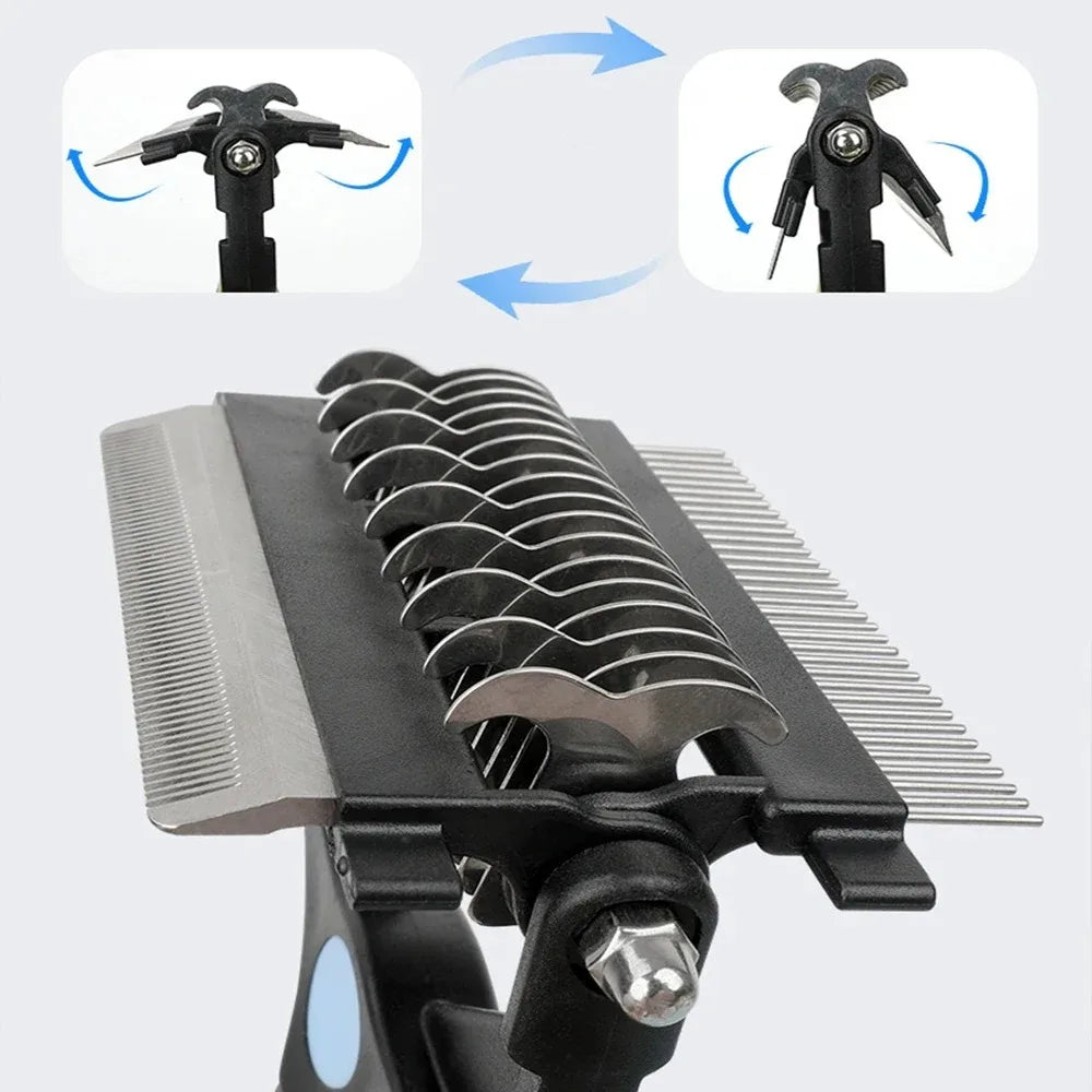 3 in 1 Cat Comb Brushes Dogs Grooming Shedding Supplies Dog Hair Remover Pet Deshedding Brush Pet Fur Knot Cutter Puppy