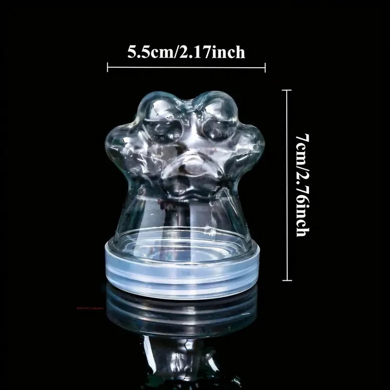Transparent Pet Fur Keepsake Bottle Pet Cat Hair Storage Jar Kawaii Cat Paw Shape Candy Jars  Multi-purpose Pet Memorial Gift - Play Paws Toys