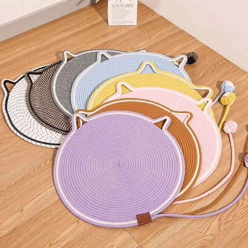 Round Cat Scratch Pad Cotton Rope Pet Sleeping Cat Scratch Board Sofa Furniture Paw Protector