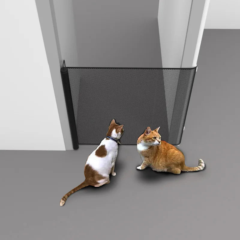 Pet Gate Fence Dog Cats Fence Indoor Automatic Retractable Stairway Aisle Isolation Mesh No Punch Safety Net Fence