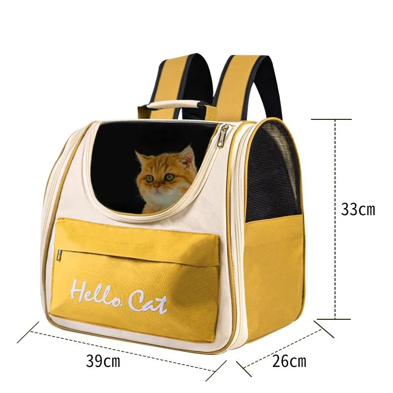 Cat Bag Outing Travel Pet Backpack Cabin Cat Schoolbag Shoulder Cage Multifunctional Bag Car Folding Soothing Anti-scratch - Play Paws Toys
