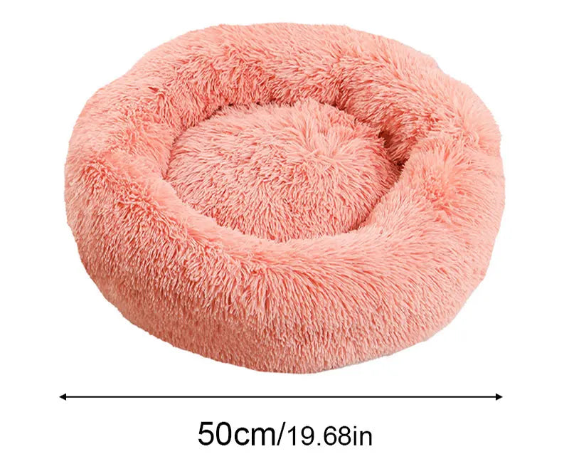 40-60cm Round Pet Bed for Large Dog Bed Super Soft Cat Bed Long Plush Dogs Basket Cushion Cat Bed Cat Mat Animals Sleeping Sofa