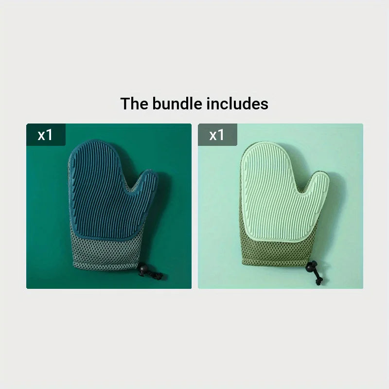1pc 2 In 1 Cat Hair Glove & Pet Fur Remover Glove, Dog Grooming Glove Brush For Shedding, Pet Hair Remover Mitt For Cleaner