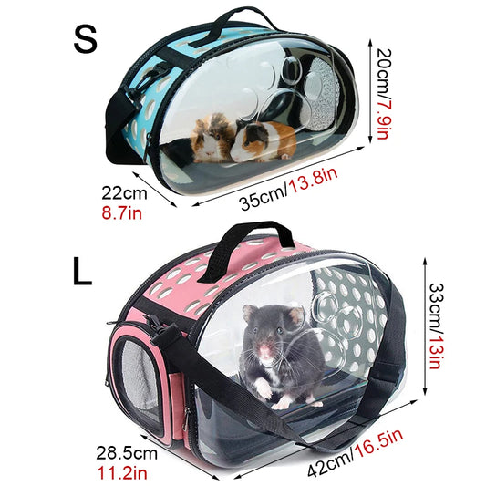 Transparent Foldable Outdoor Pet Travel Carrier Bag Handbag Puppy & Kitten Capsule Transparent Portable Shoulder Strap Bag - Play Paws Toys