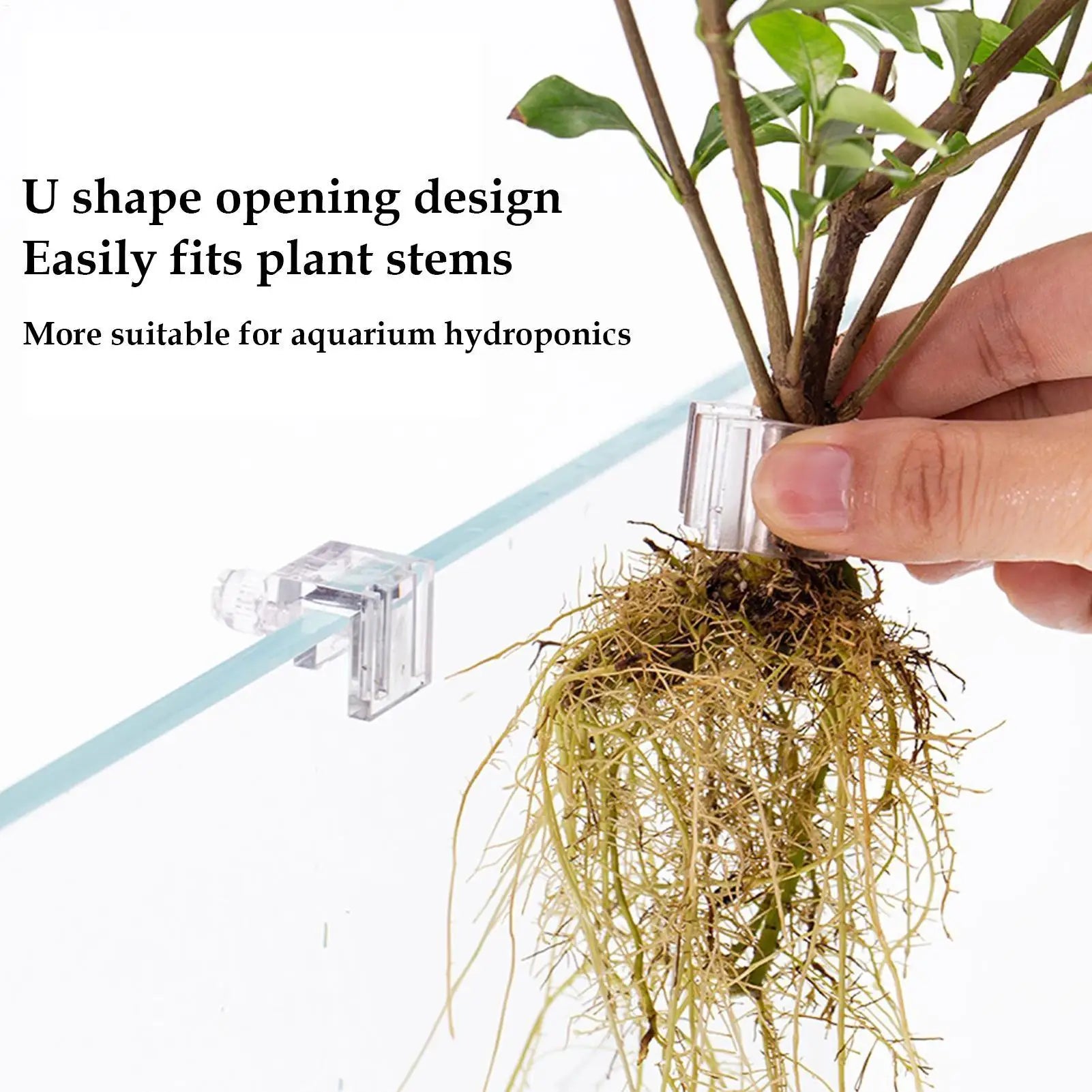 Fish Tank Plant Holder 6 Pieces Clear Hydroponic Bracket Hangable Plant Holder Cup for Fish Tank Home Grow Planting Cultivation
