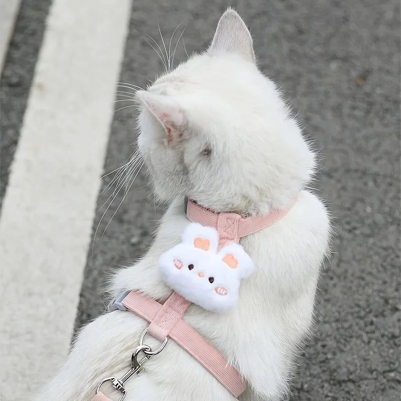 Pet Dog Harness and Leash Set, Suitable for Small, Medium and Large Dogs - I-Shaped Design, Pet Leash and Harness Set, Safe Pet Vest, Cute Flower Decoration, Adjustable Dog Harness