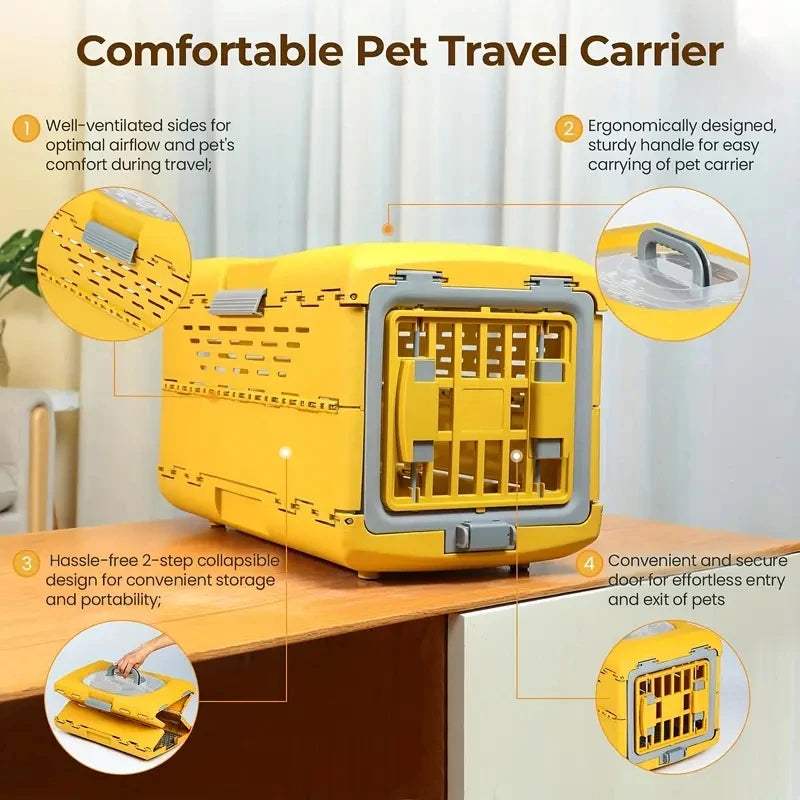 Portable Pp Material Outdoor Pet Cage, Foldable Durable PetTravel Carriers Dog Cage Large Cat Carrier Hard - Play Paws Toys