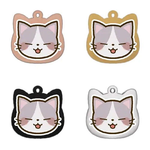 Cute Personalized Cat Tags Stainless Steel Colored Pattern Pets Cat Name Tags Pendant Engraved Keyring Kitten Accessories