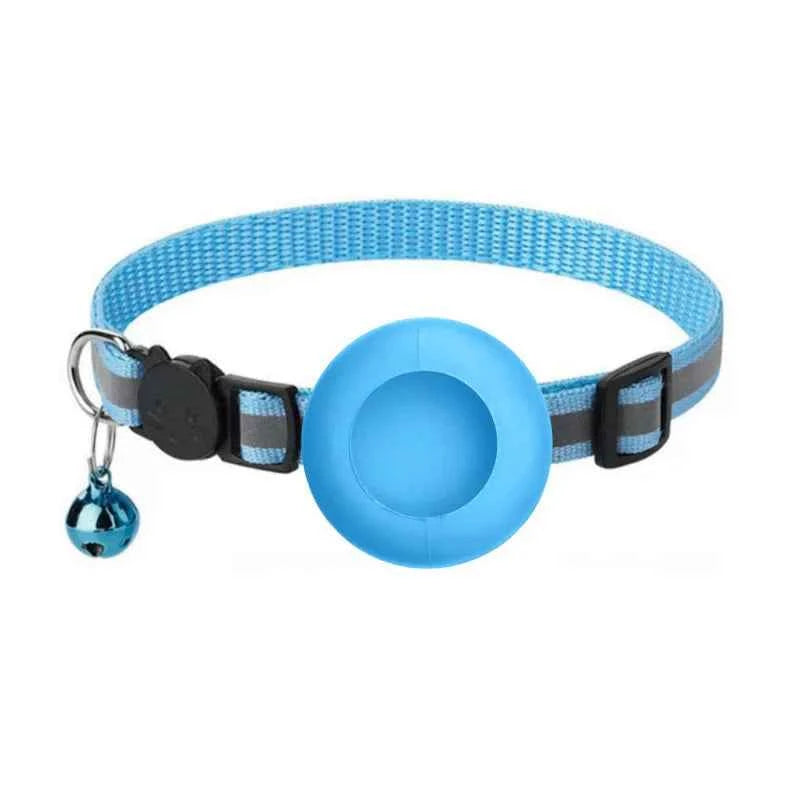 Cute Cat Collar Airtag Breakaway Reflective Kitten Collar with Bell for Apple Air Tag Holder Bell Nylon Silicone Collar for Cats