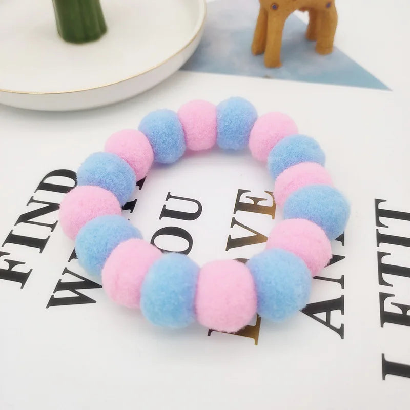 Pet Dog Bow Tie Rainbow Flower Hair Ball Necklace Cat Collar Pet Dog Cat Bowties Neckties Dog Grooming Accessories
