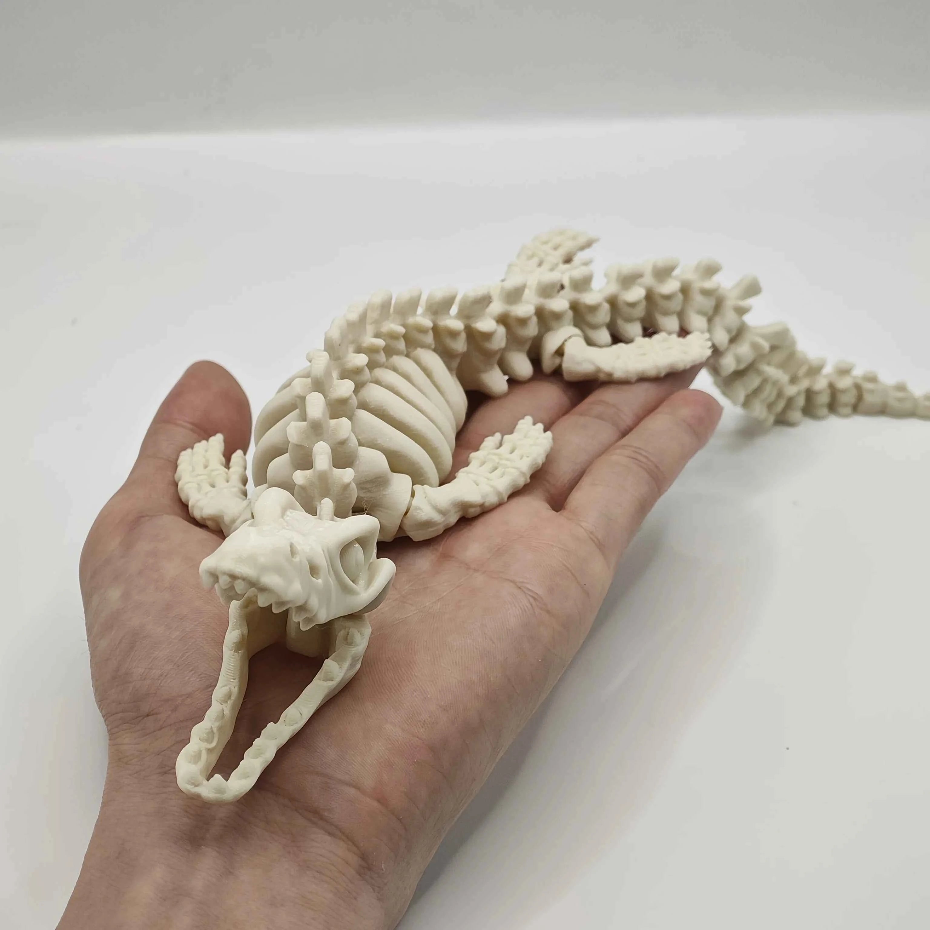 Realistic Mosasaurus Skeleton Aquarium Ornament, White Fins & Tail, Paleontology Gift for Collectors & Aquarium Enthusiasts