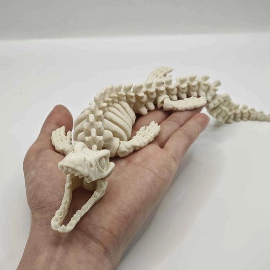 Realistic Mosasaurus Skeleton Aquarium Ornament, White Fins & Tail, Paleontology Gift for Collectors & Aquarium Enthusiasts