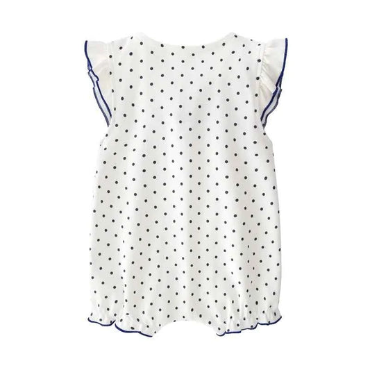 Baby jumpsuit summer newborn pure cotton flying sleeve harem newborn baby girl clothes thin women's summer clothing