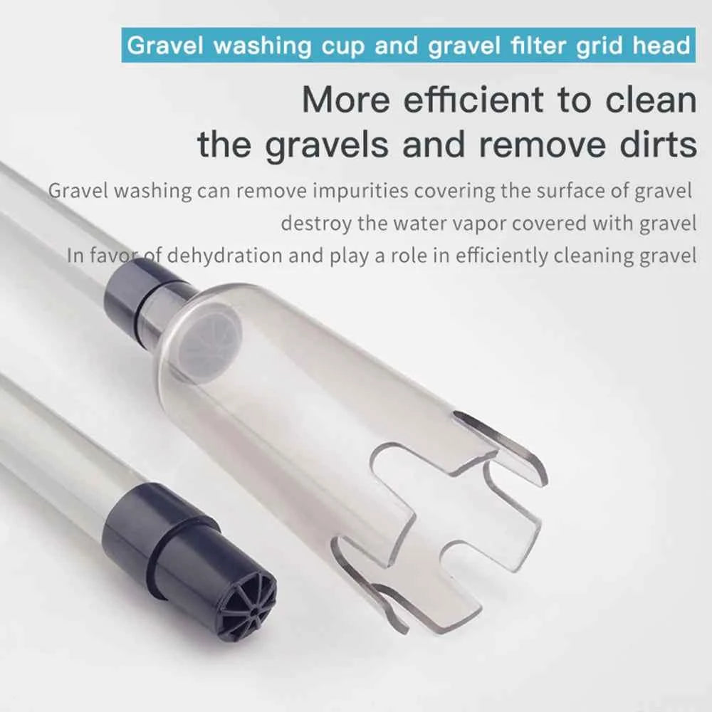 Electric Aquarium Siphon Cleaner Fish Tank Vacuum Gravel Cleaning Tool Water Changer with Air-Pressing Button Aquarium Accessory