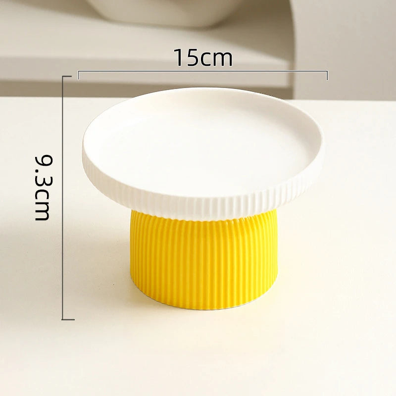 Elevated Ceramic Cat Bowl Non-Slip Pet Food DishHeavy Base for Flat-Face Cats/Dogs, Neck Protection, Anti-Spill, Easy Clean