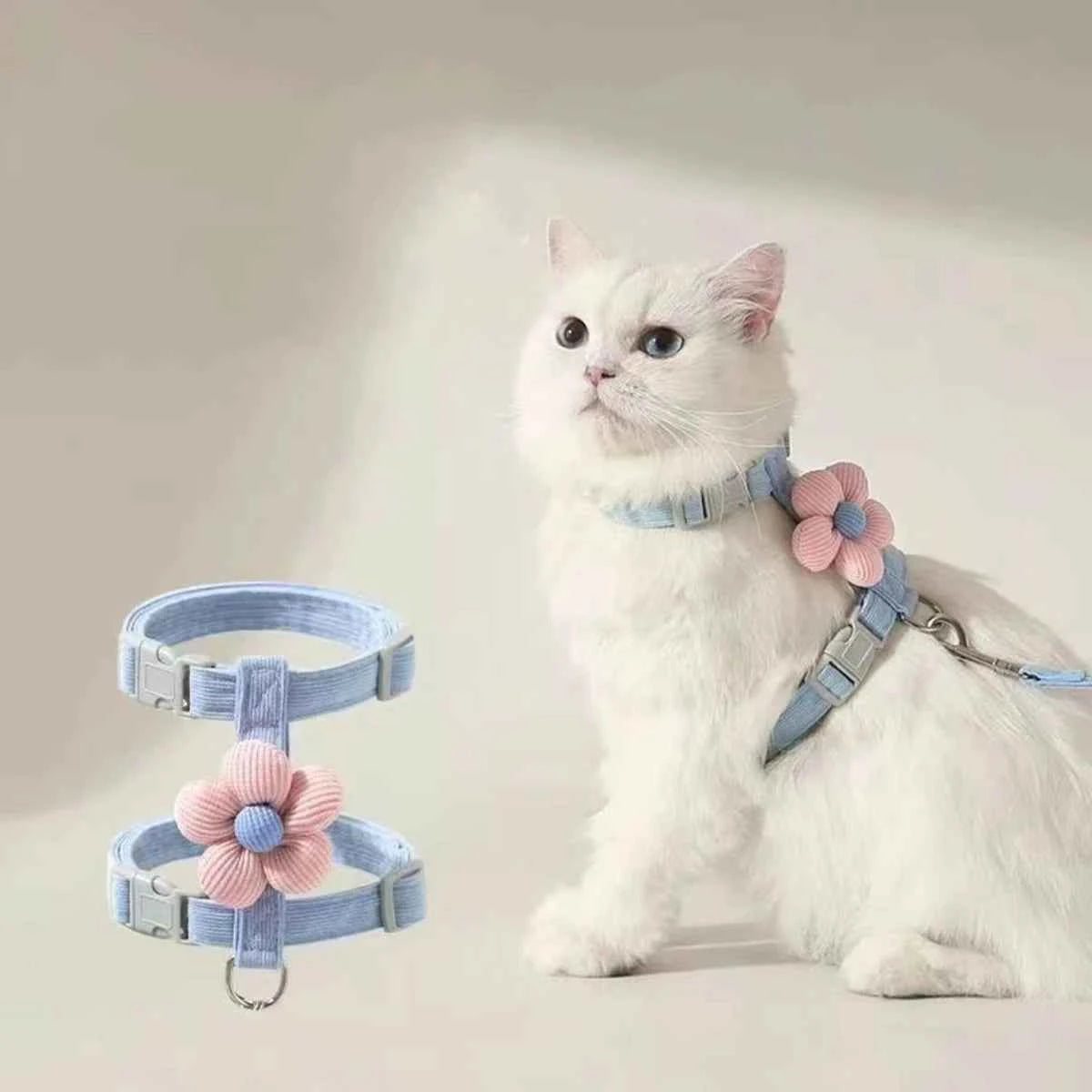 Cat Harness and Leash Sets Adjustable Dog Harness for Small Dog Leash Breashable Pet Harness Out Walking Dog Strap