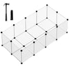 SONGMICS Pet Playpen with Floor, Small Animal Pen, Pet Fence Indoor, DIY Plastic Enclosure for Hamsters, Rabbits, Hedgehogs, Fer
